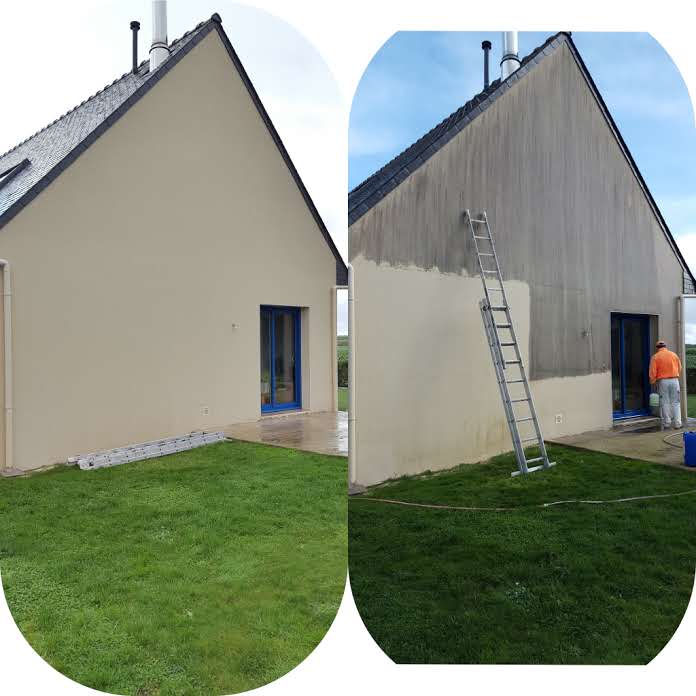 Nettoyage et enduit de façade sur maison